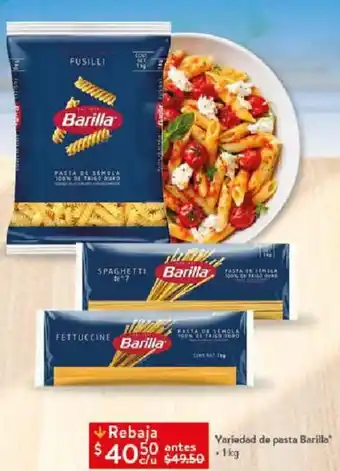 Walmart Variedad de pasta Barilla 1kg oferta