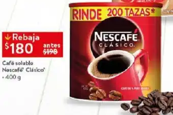 Walmart Café soluble Noscafé Clásico 400g oferta