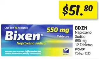 Farmacias Bazar BIXEN Naproxeno Sódico 550mg 12 Tabletas oferta