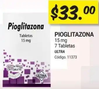 Farmacias Bazar PIOGLITAZONA 15mg 7 Tabletas oferta
