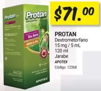 Farmacias Bazar PROTAN Dextrometorfano 15 mg/5 mL 120 ml Jarabe oferta