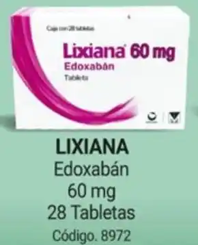 LIXIANA Edoxabán 60 mg 28 Tabletas
