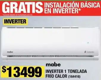 The Home Depot Mabe - inverter 1 tonelada frío calor oferta