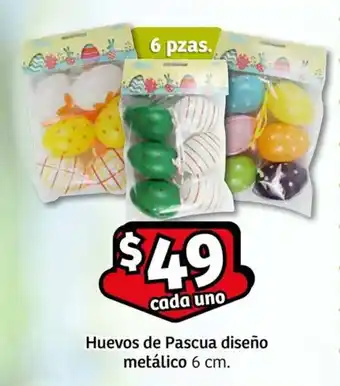 Huevos de Pascua diseño metálico 6 pzas.