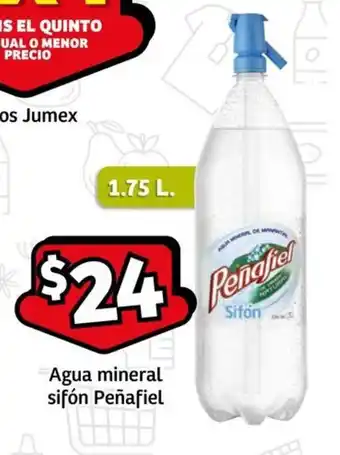 Soriana Express Agua mineral sifón Peñafiel 1.75L oferta