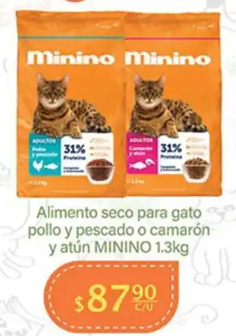 La Comer Alimento seco para gato pollo y pescado o camarón y atún MININO 1.3kg oferta