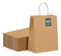 Mercado Libre 50 Bolsas De Papel Kraft Ecológicas Portátil Decorativas oferta