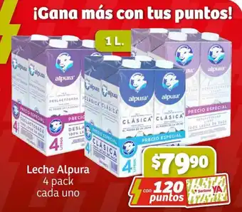 Leche Alpura 4 pack x 1 L. cada uno
