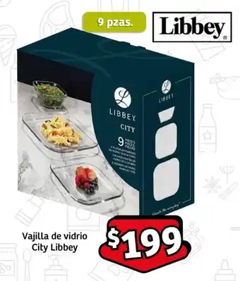 Vajilla de vidrio LIBBEY CITY 9 pzas.