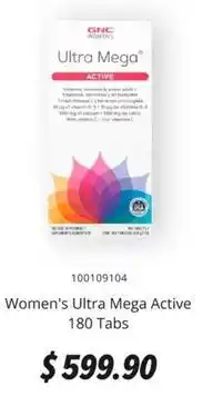 GNC Women's ultra mega active 180 tabs oferta