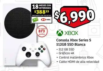Soriana Mercado Consola Xbox Series S 512GB SSD Blanca oferta