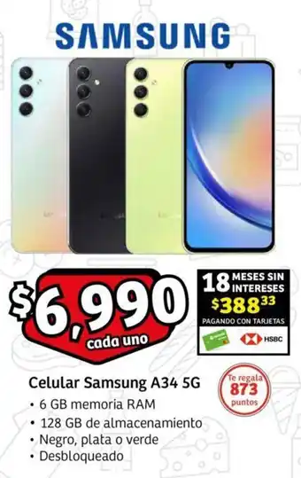 Soriana Mercado Celular Samsung A34 5G oferta