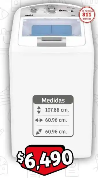 Soriana Mercado Mabe Lavadora automática 16 kg. oferta