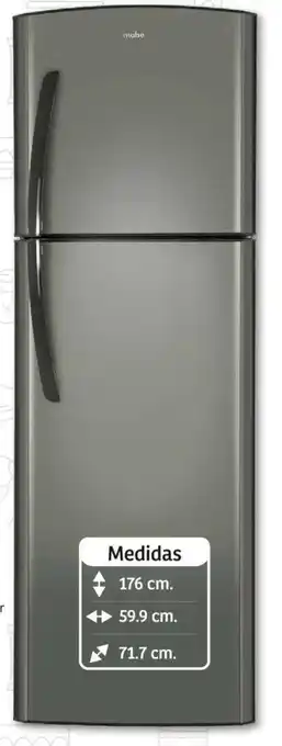 Refrigerador 11 p3 acero negro Mabe