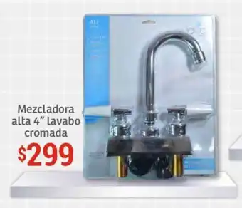 Soriana Mercado Mezcladora alta 4" lavabo cromada oferta