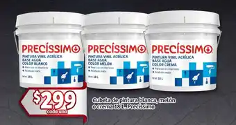 Soriana Mercado Cubeta de pintura blanca, melón O crema 18 L. Precíssimo oferta