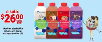 Soriana Mercado Nodrim Electrolito Sabor Coco, Fresa, Manzana 0 Uva 1lt oferta