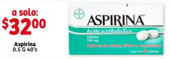 Soriana Mercado Aspirina 0.5g 40's oferta