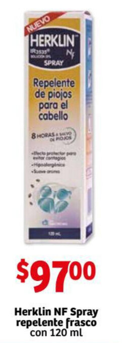 Soriana Mercado Herklin Nf Spray Repelente Frasco con 120ml oferta