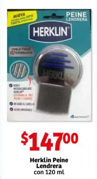 Soriana Mercado Herklin Peine Lendrera con 120ml oferta