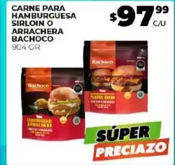 Bachoco - carne para hamburguesa sirloin o arrachera