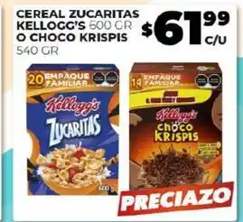 Merco Kellogg's - cereal zucaritas o choco krispis oferta