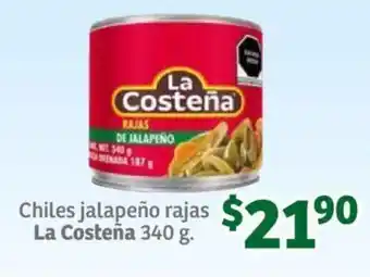 Soriana Súper Chiles jalapeño rajas La Costeña 340 g. oferta