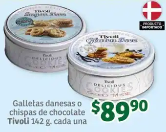 Galletas danesas o chispas de chocolate Tivoli 142 g. cada una