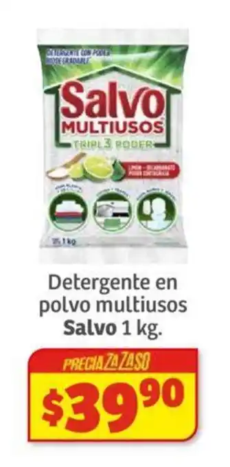 Soriana Súper Detergente en polvo multiusos Salvo 1 kg. oferta