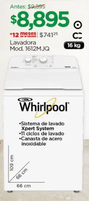 Chedraui Whirlpool Lavadora 16 kg oferta