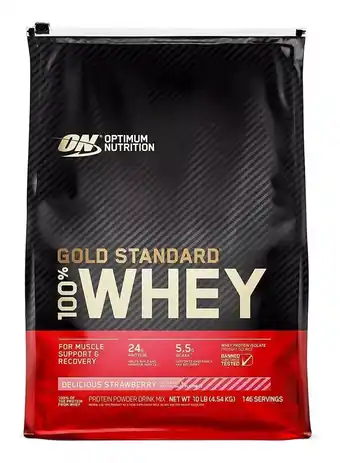 Mercado Libre Suplemento en polvo Optimum Nutrition Proteína Gold Standard 100% Whey proteína sabor delicious strawberry en bolsa de 4.54kg oferta