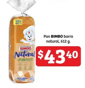 Soriana Híper Pan BIMBO barra natural, 612 g. oferta