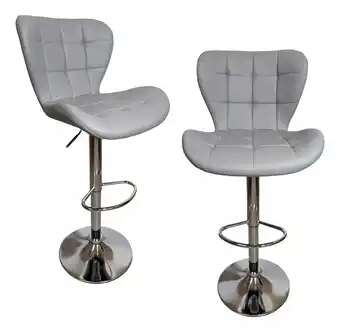 Mercado Libre Set 2 Bancos Para Barra De Cocina Altura Ajustable Cromado Color Gris oferta