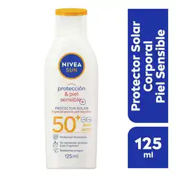 Farmacias YZA NIVEA SUN Protector Solar Corporal Protect & Sensitive FPS 50 125 ml oferta