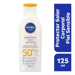 Farmacias YZA NIVEA SUN Protector Solar Corporal Protect & Sensitive FPS 50 125 ml oferta