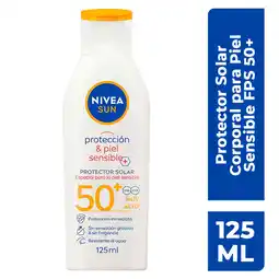 Farmacias YZA NIVEA SUN Protector Solar Corporal Protect & Sensitive FPS 50 125 ml oferta