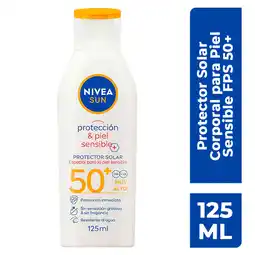 Farmacias YZA NIVEA SUN Protector Solar Corporal Protect & Sensitive FPS 50 125 ml oferta