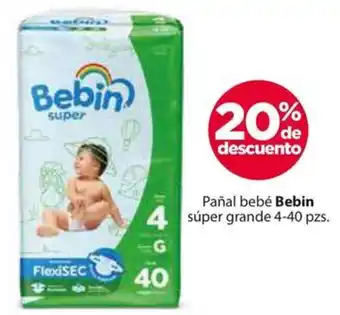 Zorro Pañal bebé Bebin súper grande 4-40 pzs. oferta