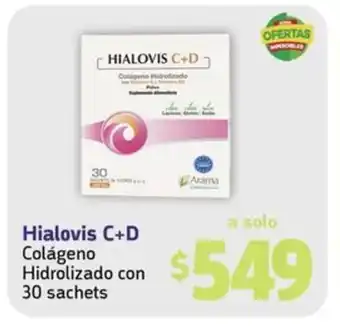 Farmacias YZA Hialovis C+D Colágeno Hidrolizado con 30 sachets oferta