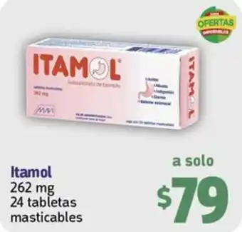 Farmacias YZA Itamol 262 mg 24 tabletas masticables oferta