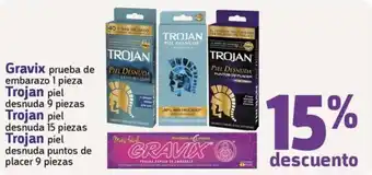 Farmacias YZA Gravix prueba de embarazo 1 pieza, Trojan piel desnuda 9 piezas / 15 piezas / 9 piezas oferta