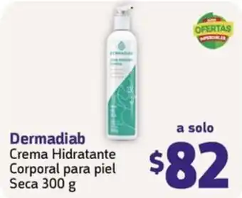 Farmacias YZA Dermadiab Crema Hidratante Corporal para piel Seca 300 g oferta