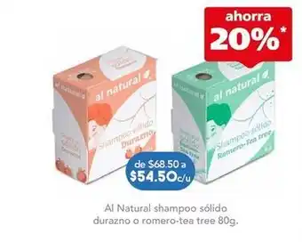 Farmacia San Pablo Al natural - shampoo sólido durazno o romero-tea tree oferta