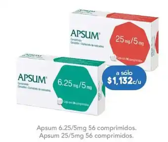 Farmacia San Pablo Apsum 6.25/5mg 56 comprimidos Apsum 25/5mg 56 comprimidos oferta