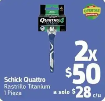 Farmacias YZA Schick Quattro Rastrillo Titanium 1 Pieza oferta