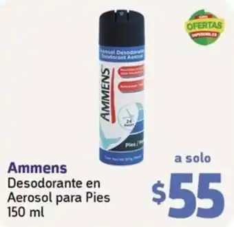 Farmacias YZA Ammen's Desodorante en Aerosol para Pies 150 ml oferta