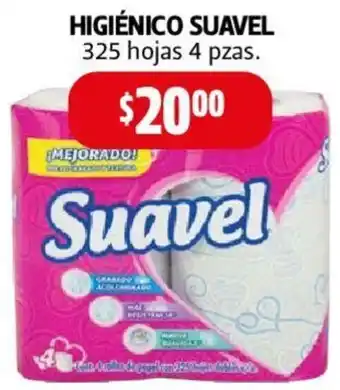 Farmacias Guadalajara HIGIÉNICO SUAVEL 325 hojas 4 pzas. oferta