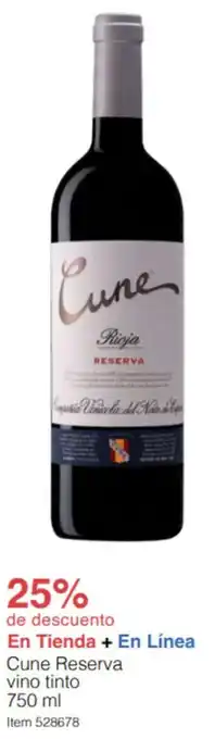 Costco Cune Reser vino tinto 750ml oferta