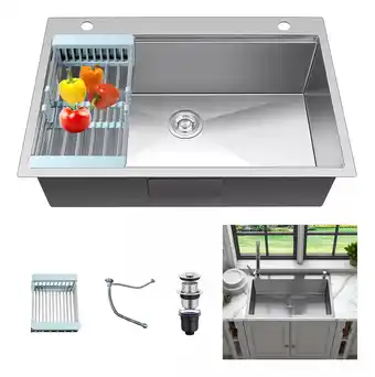 Mercado Libre Tarja Fregadero Tipo Bar Acero Inox 55x45 Cm C/kit Mezc Flex oferta