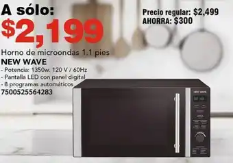 City Club NEW WAVE Horno de microondas 1.1 pies oferta